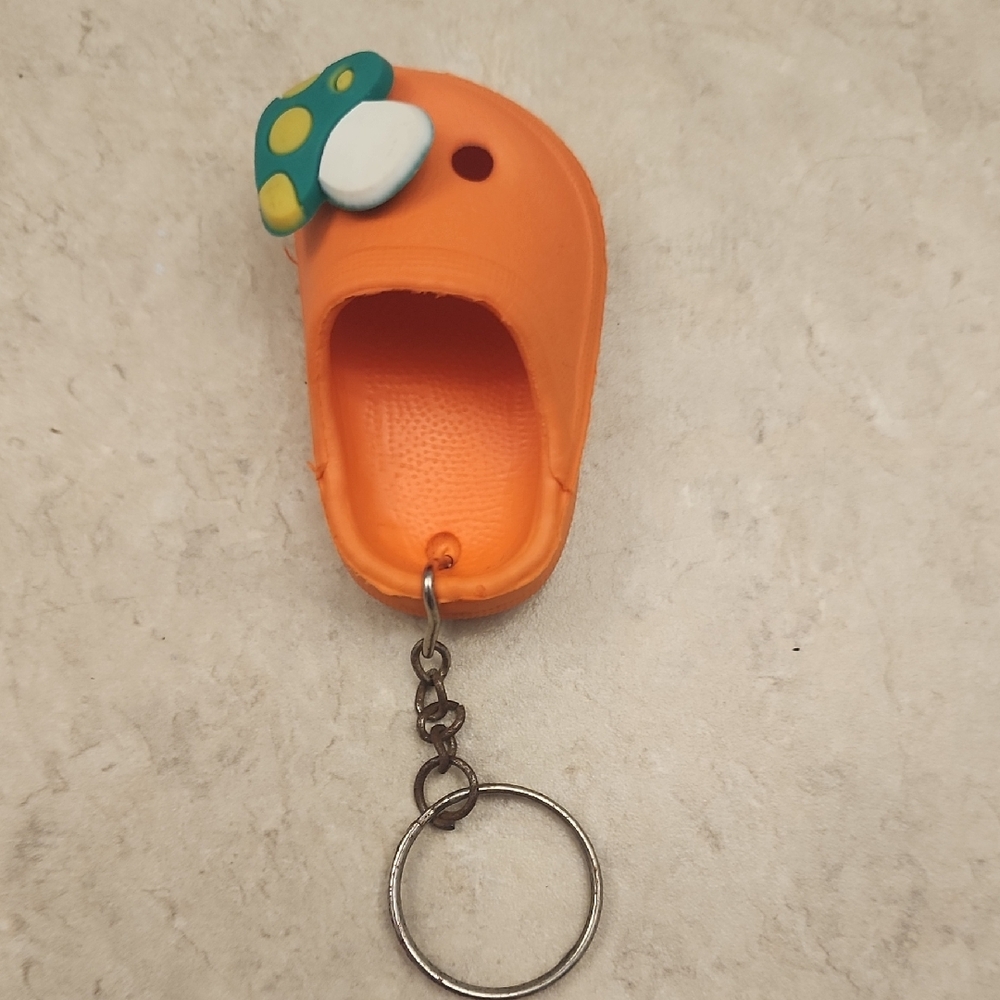 CROCS Orange Keychain Accessory with Mini Jibbitz